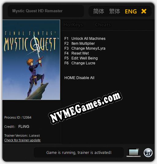 Treinador liberado para Mystic Quest HD Remaster [v1.0.5]