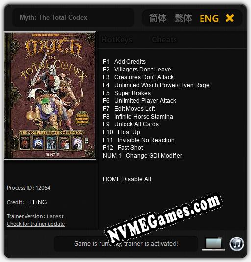 Myth: The Total Codex: Trainer +13 [v1.7]