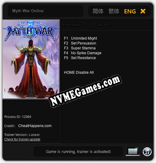 Myth War Online: Cheats, Trainer +5 [CheatHappens.com]