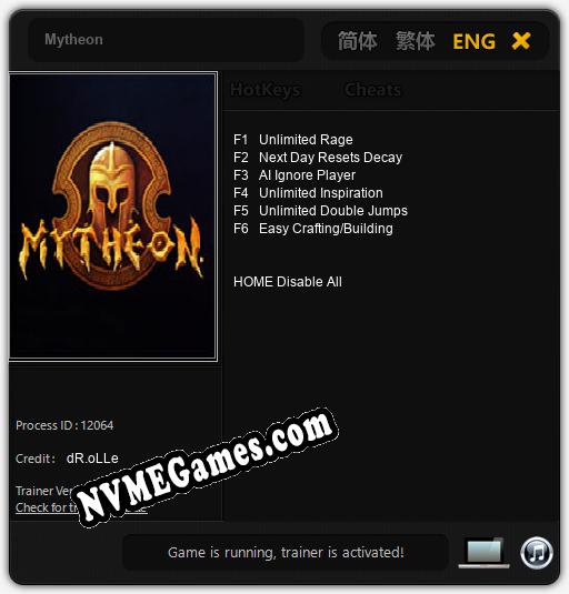 Mytheon: Treinador (V1.0.22)