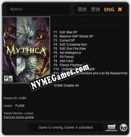 Mythica: Treinador (V1.0.69)