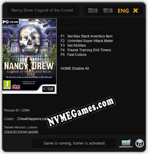 Nancy Drew: Legend of the Crystal Skull: Cheats, Trainer +5 [CheatHappens.com]