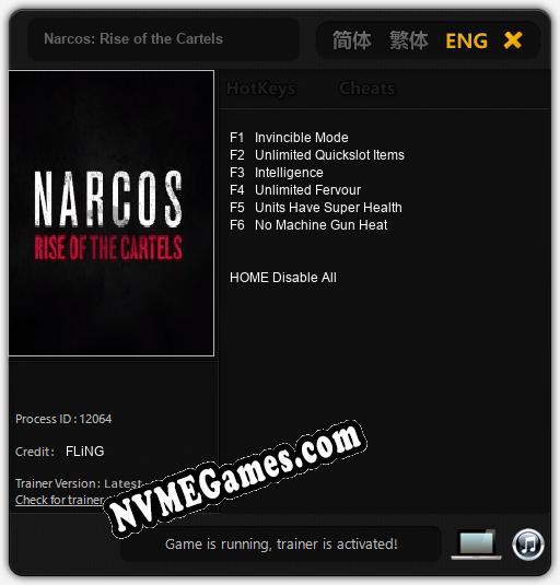 Narcos: Rise of the Cartels: Treinador (V1.0.36)