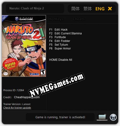 Naruto: Clash of Ninja 2: Treinador (V1.0.69)