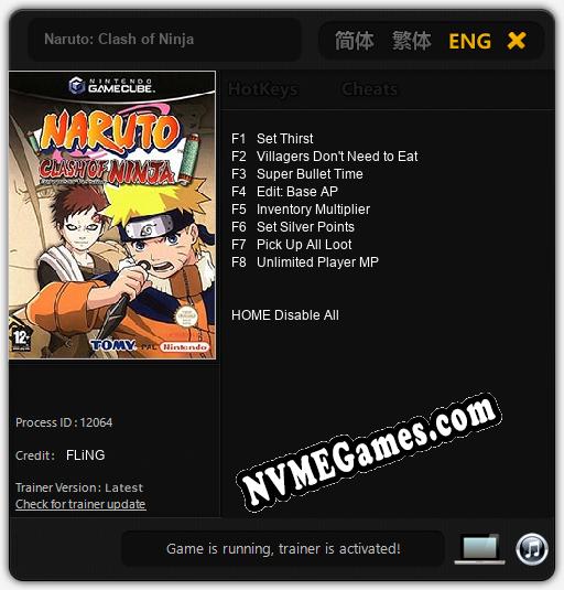 Naruto: Clash of Ninja: Treinador (V1.0.18)