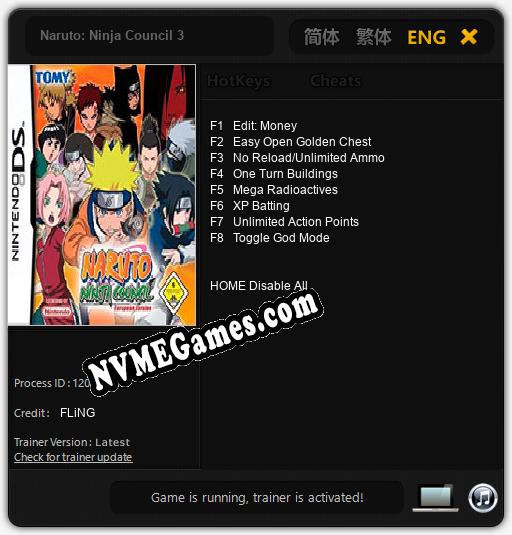 Treinador liberado para Naruto: Ninja Council 3 [v1.0.5]