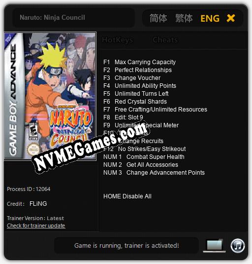 Naruto: Ninja Council: Cheats, Trainer +15 [FLiNG]