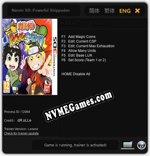 Treinador liberado para Naruto SD: Powerful Shippuden [v1.0.6]