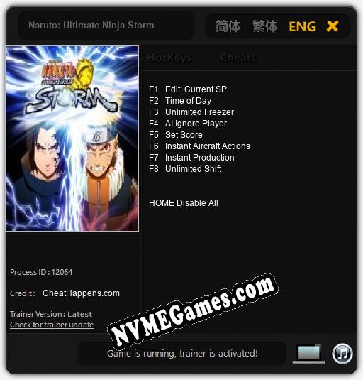 Naruto: Ultimate Ninja Storm: Treinador (V1.0.66)