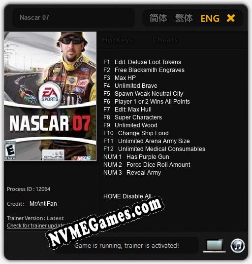 Nascar 07: Treinador (V1.0.81)