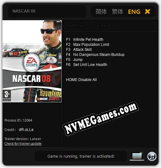 NASCAR 08: Trainer +6 [v1.4]