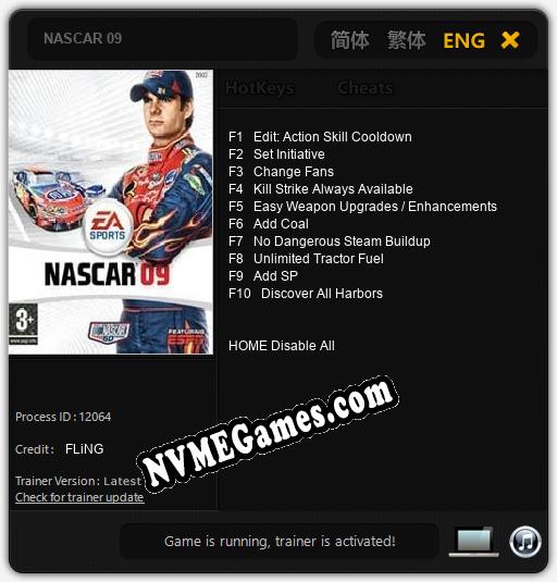 NASCAR 09: Cheats, Trainer +10 [FLiNG]