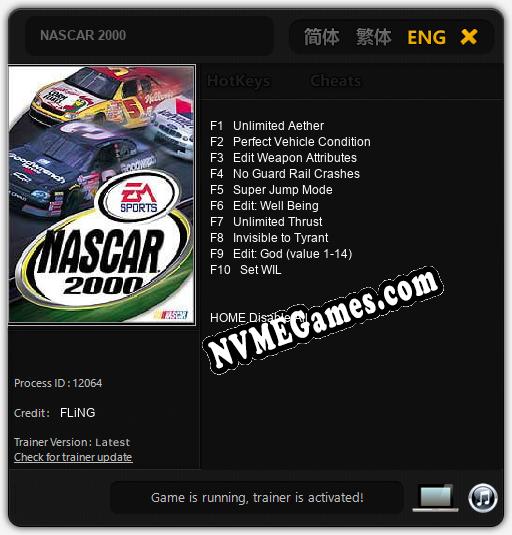 NASCAR 2000: Treinador (V1.0.73)