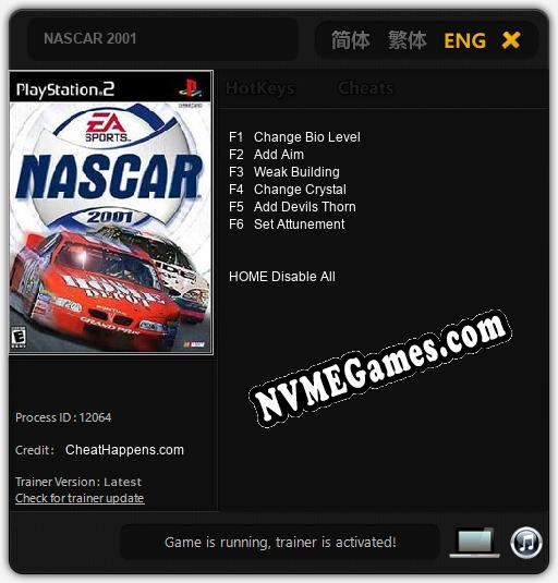 NASCAR 2001: Trainer +6 [v1.6]