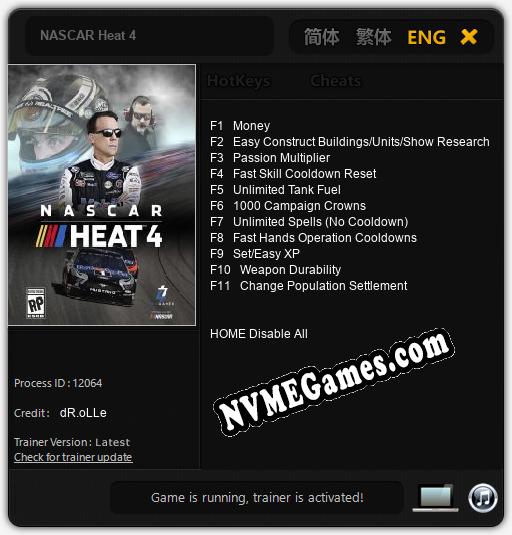 NASCAR Heat 4: Treinador (V1.0.99)