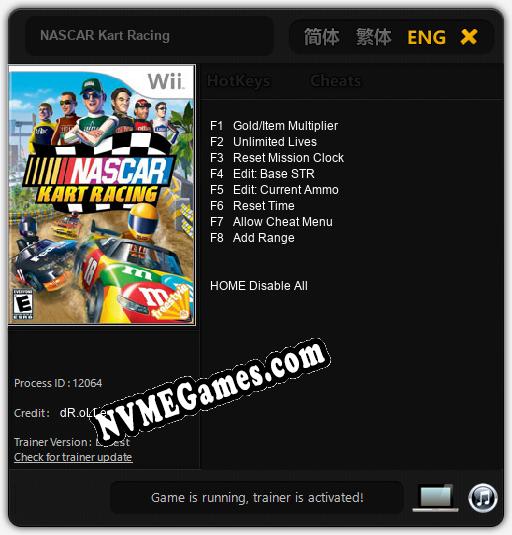 NASCAR Kart Racing: Treinador (V1.0.61)