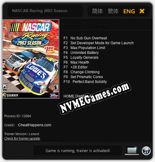 Treinador liberado para NASCAR Racing 2003 Season [v1.0.7]