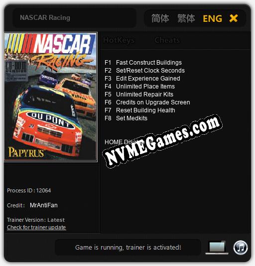 Treinador liberado para NASCAR Racing [v1.0.1]