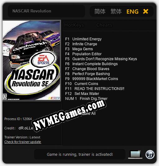 NASCAR Revolution: Treinador (V1.0.92)