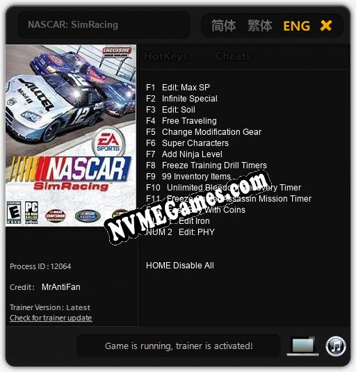 NASCAR: SimRacing: Treinador (V1.0.47)