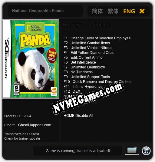 National Geographic Panda: Cheats, Trainer +14 [CheatHappens.com]