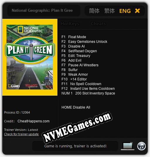 National Geographic: Plan It Green: Trainer +13 [v1.9]