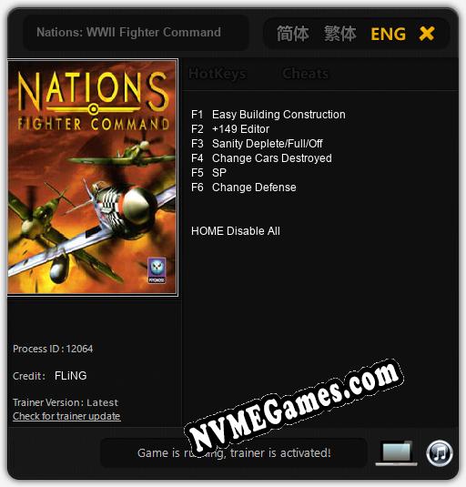 Nations: WWII Fighter Command: Treinador (V1.0.69)