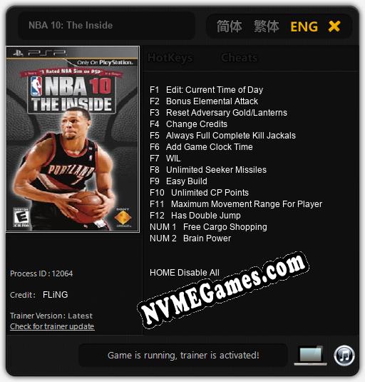 NBA 10: The Inside: Trainer +14 [v1.1]