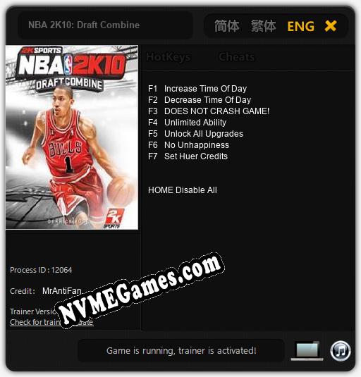 NBA 2K10: Draft Combine: Trainer +7 [v1.2]