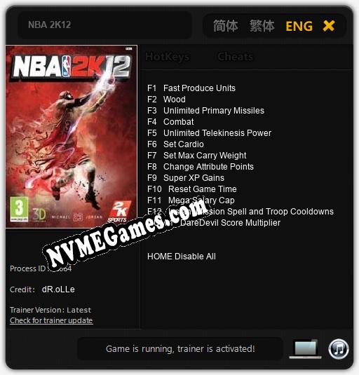 NBA 2K12: Cheats, Trainer +13 [dR.oLLe]