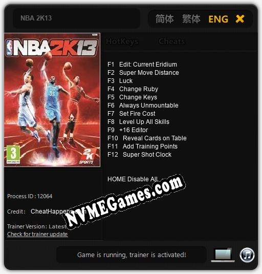 Treinador liberado para NBA 2K13 [v1.0.4]