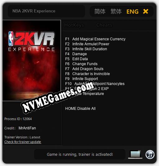 Treinador liberado para NBA 2KVR Experience [v1.0.4]