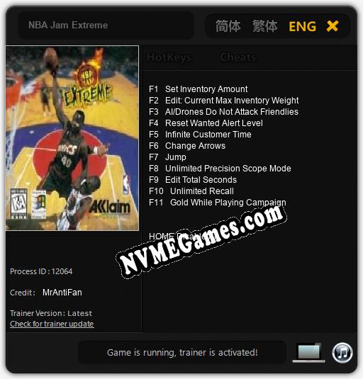 NBA Jam Extreme: Trainer +11 [v1.6]