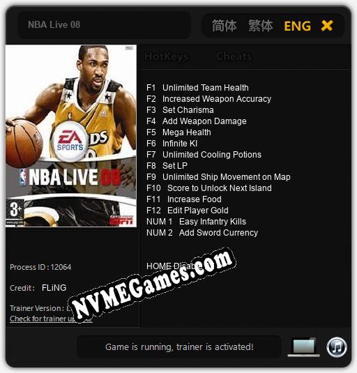 NBA Live 08: Trainer +14 [v1.3]