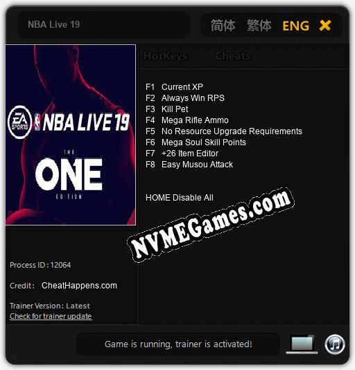 NBA Live 19: Trainer +8 [v1.7]