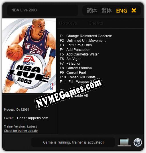 Treinador liberado para NBA Live 2003 [v1.0.3]