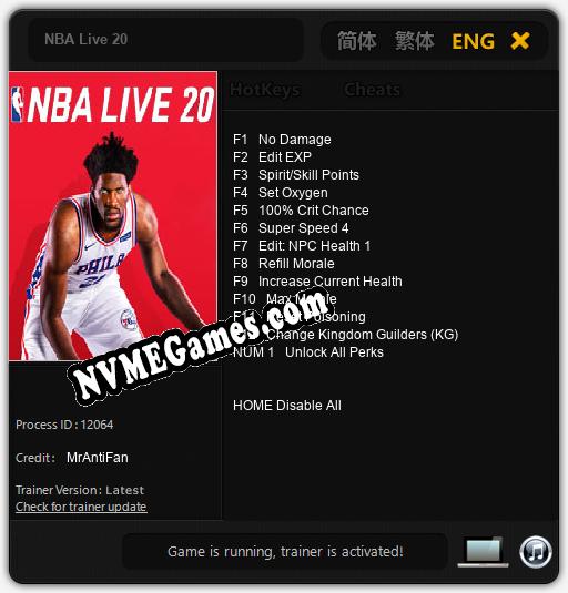 Treinador liberado para NBA Live 20 [v1.0.2]