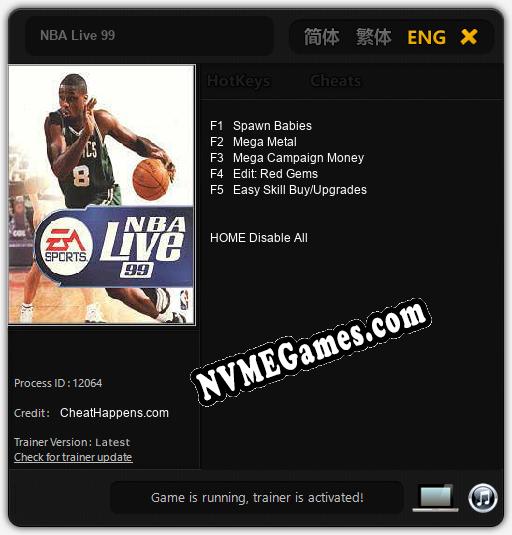 NBA Live 99: Trainer +5 [v1.8]