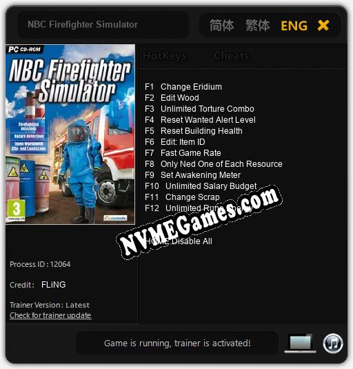 Treinador liberado para NBC Firefighter Simulator [v1.0.7]