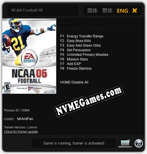 NCAA Football 06: Treinador (V1.0.42)