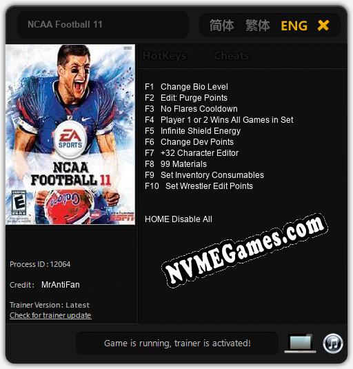 NCAA Football 11: Treinador (V1.0.88)