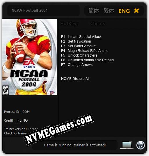 NCAA Football 2004: Treinador (V1.0.78)