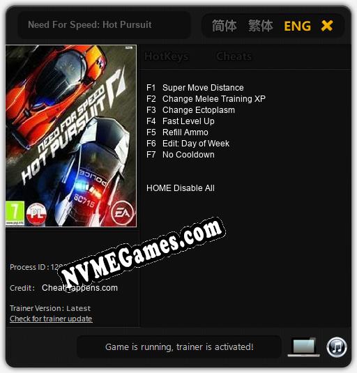 Need For Speed: Hot Pursuit: Trainer +7 [v1.8]