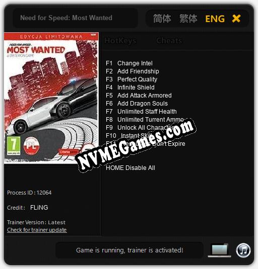 Need for Speed: Most Wanted: Treinador (V1.0.74)