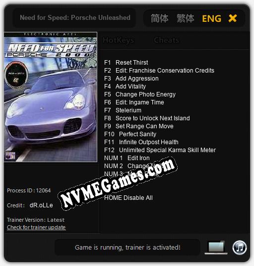 Need for Speed: Porsche Unleashed: Treinador (V1.0.41)