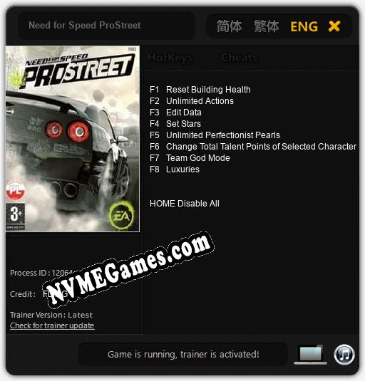 Need For Speed Prostreet Cheats Trainer 8 Fling Nvmegames