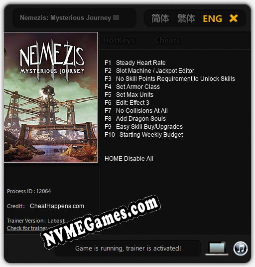 Nemezis: Mysterious Journey III: Treinador (V1.0.96)