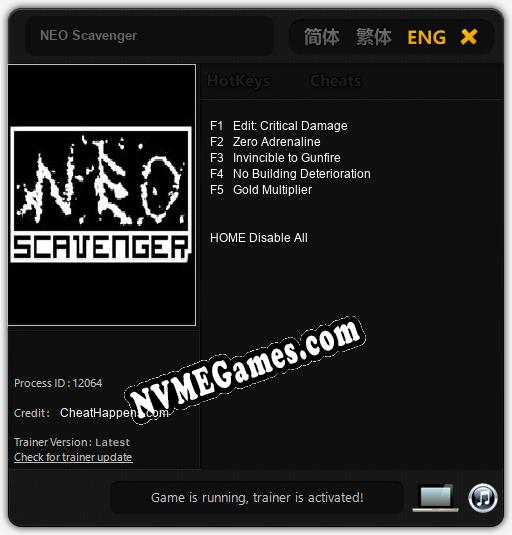 NEO Scavenger: Treinador (V1.0.59)