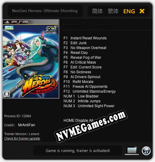 Treinador liberado para NeoGeo Heroes: Ultimate Shooting [v1.0.2]