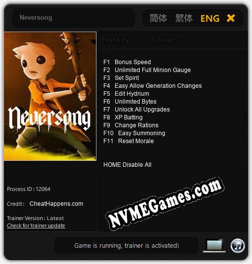 Neversong: Trainer +11 [v1.6]